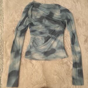 Zara Blue Tie-Dye Long Sleeve Top